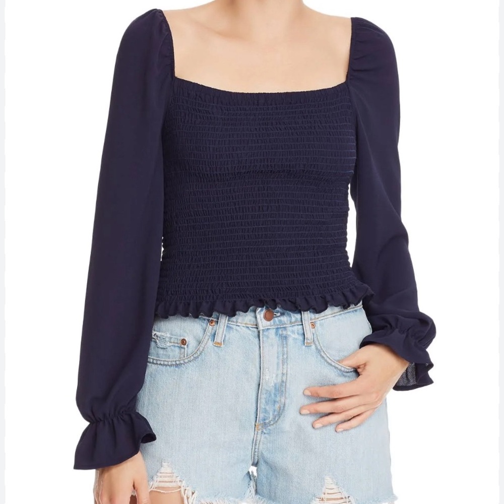 Aqua Navy Shirred - M
